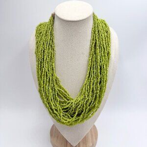 Vintage Glass Beaded 1927 Coin Multi-Layered Statement Necklace